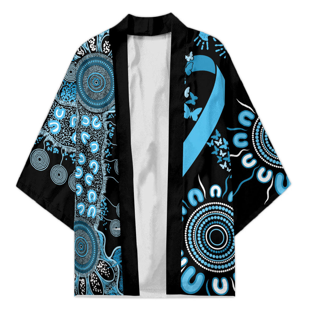 Australia Prostate Cancer Support Personalised Kimono Aboriginal Ribbon Dot Painting