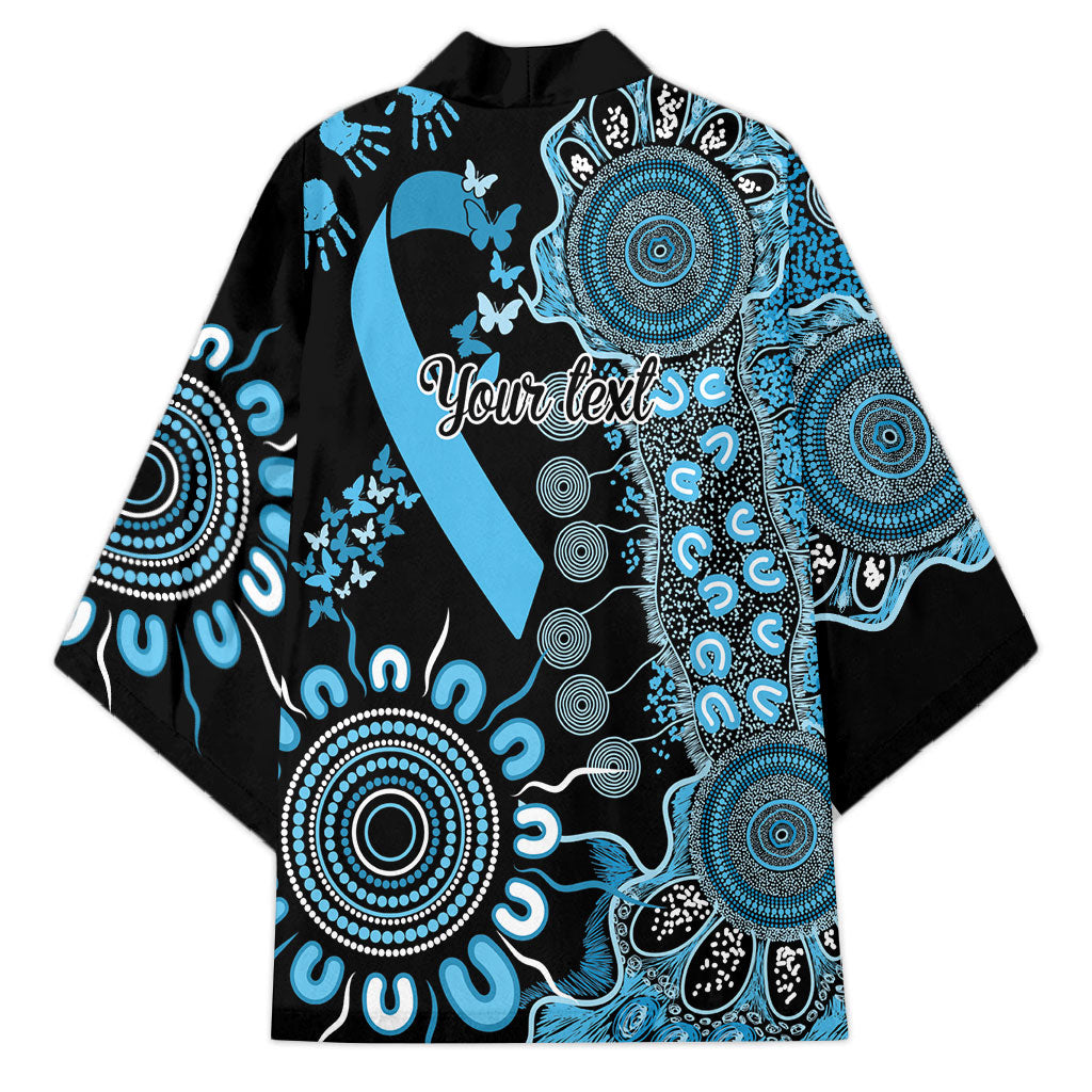 Australia Prostate Cancer Support Personalised Kimono Aboriginal Ribbon Dot Painting