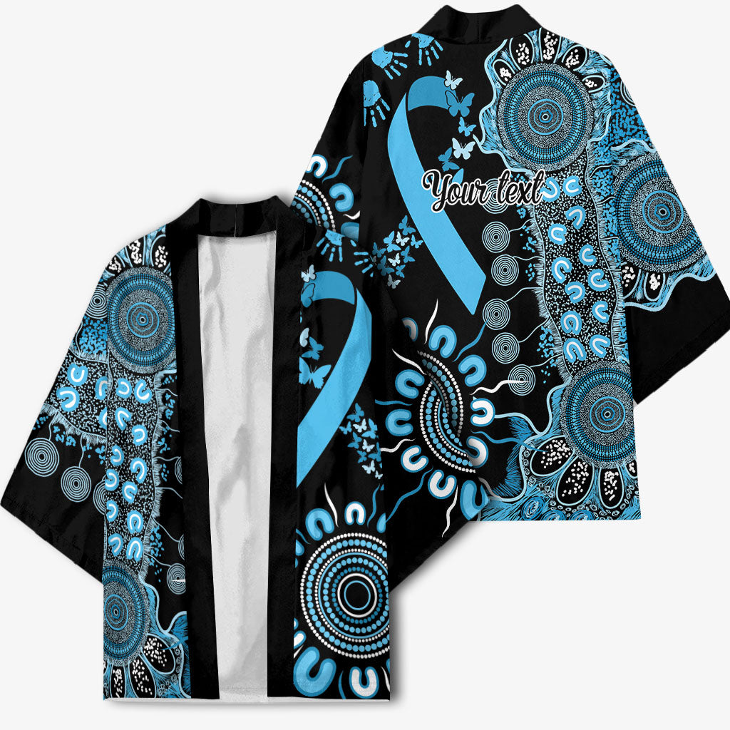 Australia Prostate Cancer Support Personalised Kimono Aboriginal Ribbon Dot Painting