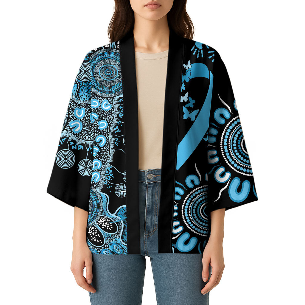Australia Prostate Cancer Support Personalised Kimono Aboriginal Ribbon Dot Painting