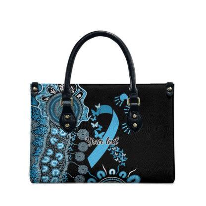Australia Prostate Cancer Support Personalised Leather Bag Aboriginal Ribbon Dot Painting
