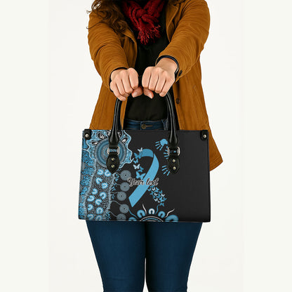 Australia Prostate Cancer Support Personalised Leather Bag Aboriginal Ribbon Dot Painting