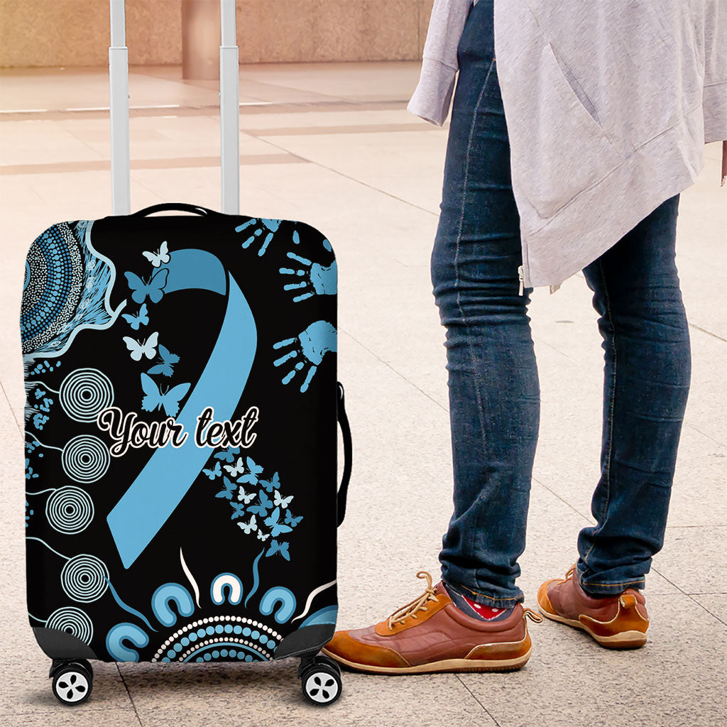 Australia Prostate Cancer Support Personalised Luggage Cover Aboriginal Ribbon Dot Painting