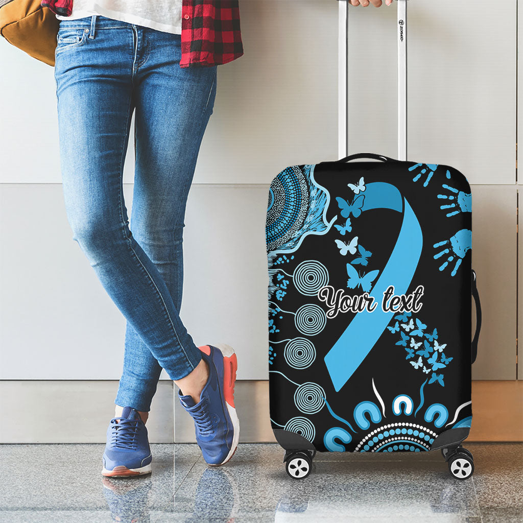 Australia Prostate Cancer Support Personalised Luggage Cover Aboriginal Ribbon Dot Painting