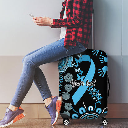 Australia Prostate Cancer Support Personalised Luggage Cover Aboriginal Ribbon Dot Painting