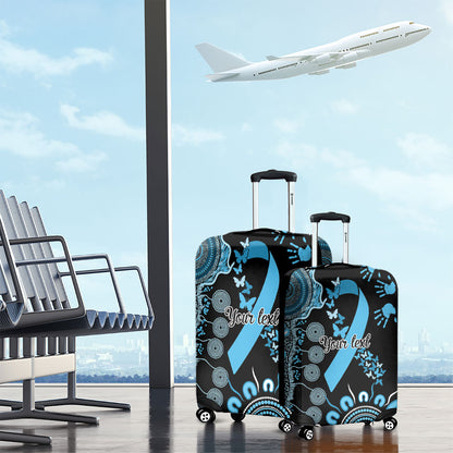 Australia Prostate Cancer Support Personalised Luggage Cover Aboriginal Ribbon Dot Painting