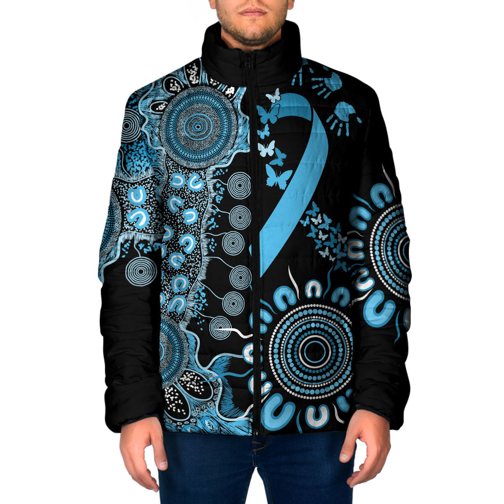 Australia Prostate Cancer Support Personalised Padded Jacket Aboriginal Ribbon Dot Painting