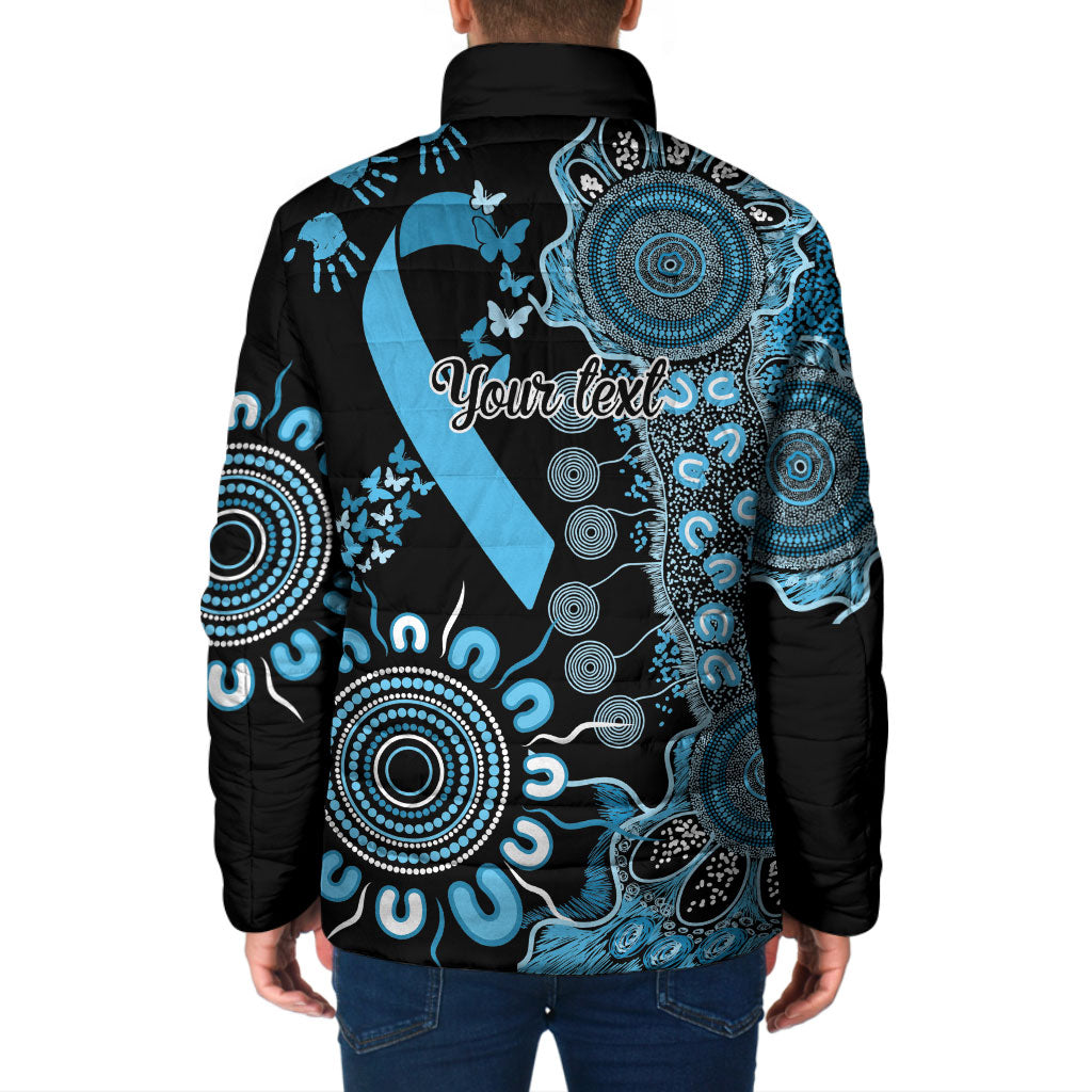 Australia Prostate Cancer Support Personalised Padded Jacket Aboriginal Ribbon Dot Painting
