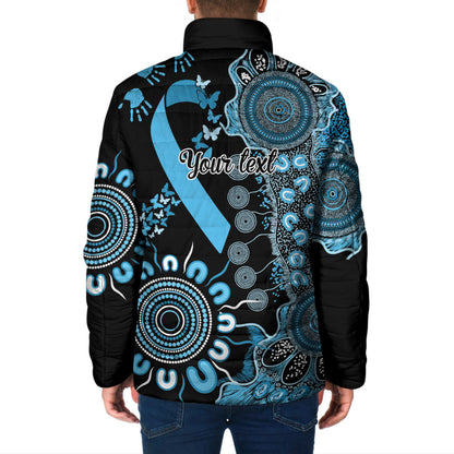 Australia Prostate Cancer Support Personalised Padded Jacket Aboriginal Ribbon Dot Painting