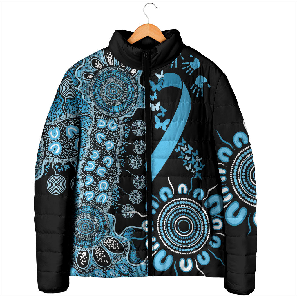 Australia Prostate Cancer Support Personalised Padded Jacket Aboriginal Ribbon Dot Painting