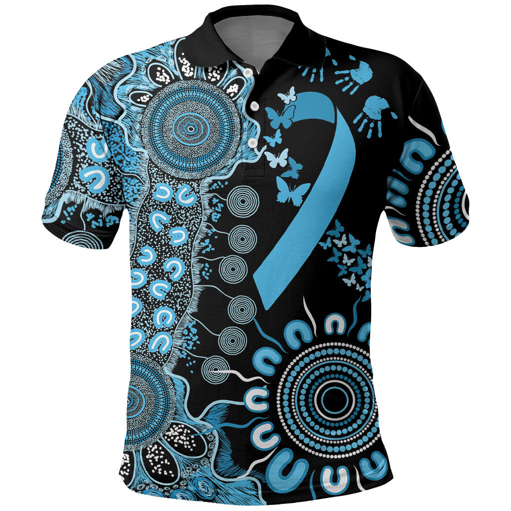 Australia Prostate Cancer Support Personalised Polo Shirt Aboriginal Ribbon Dot Painting