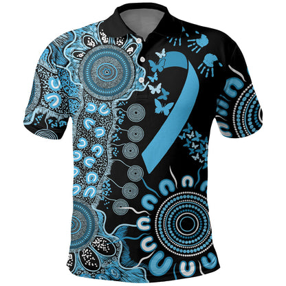 Australia Prostate Cancer Support Personalised Polo Shirt Aboriginal Ribbon Dot Painting