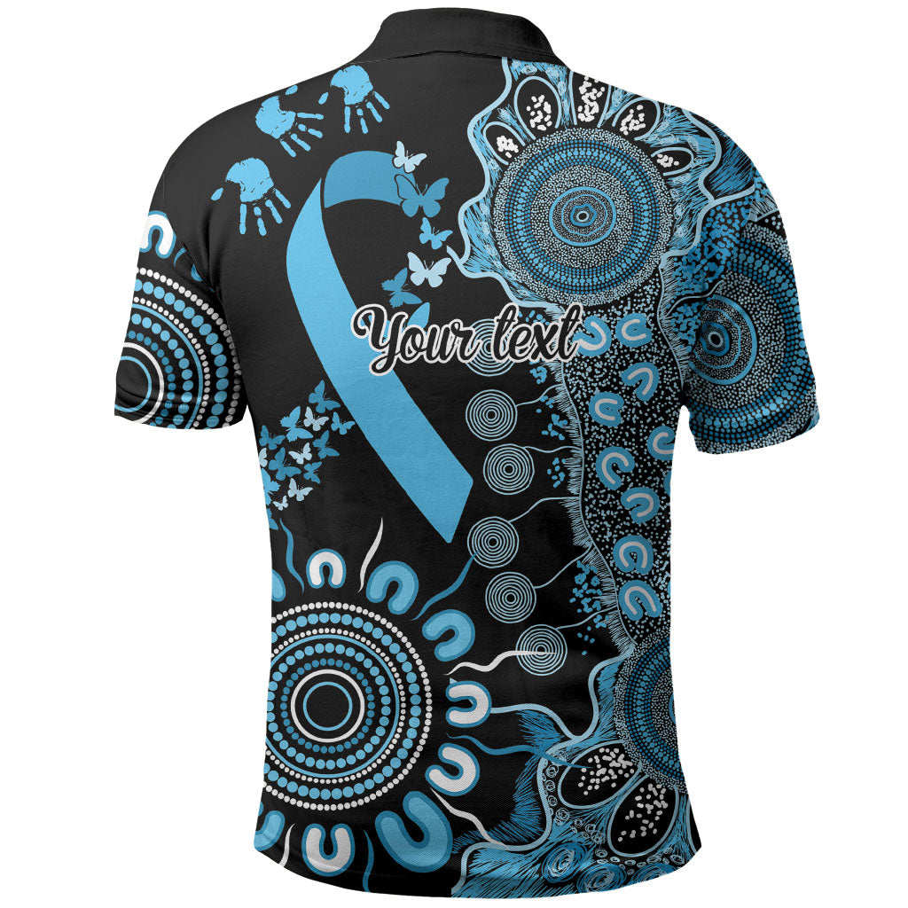 Australia Prostate Cancer Support Personalised Polo Shirt Aboriginal Ribbon Dot Painting