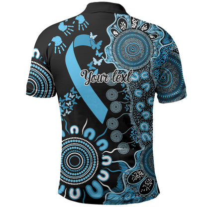 Australia Prostate Cancer Support Personalised Polo Shirt Aboriginal Ribbon Dot Painting