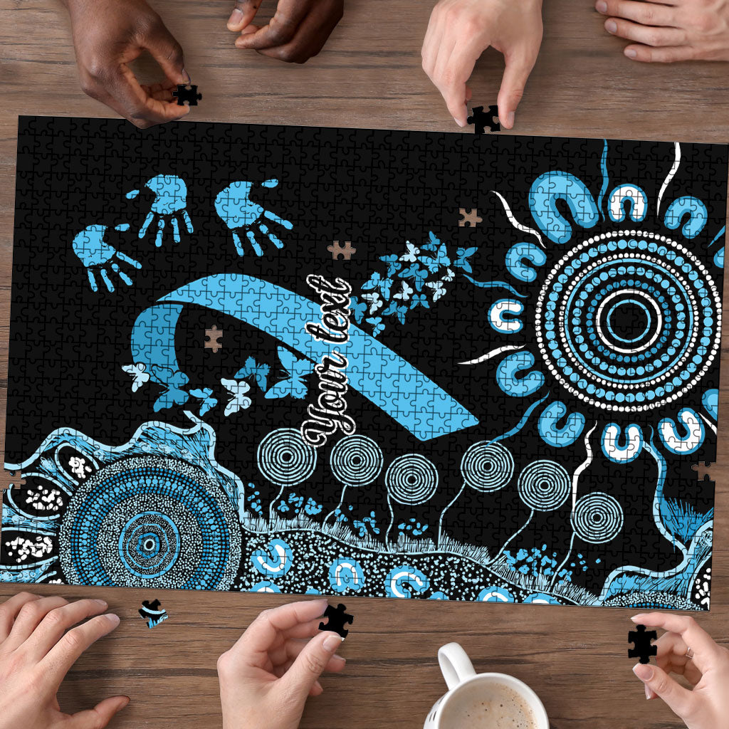 Australia Prostate Cancer Support Personalised Puzzle Aboriginal Ribbon Dot Painting