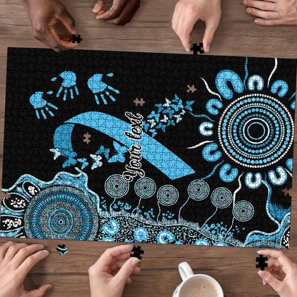 Australia Prostate Cancer Support Personalised Puzzle Aboriginal Ribbon Dot Painting