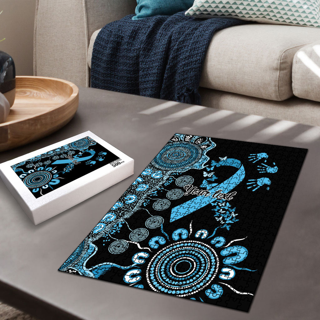 Australia Prostate Cancer Support Personalised Puzzle Aboriginal Ribbon Dot Painting