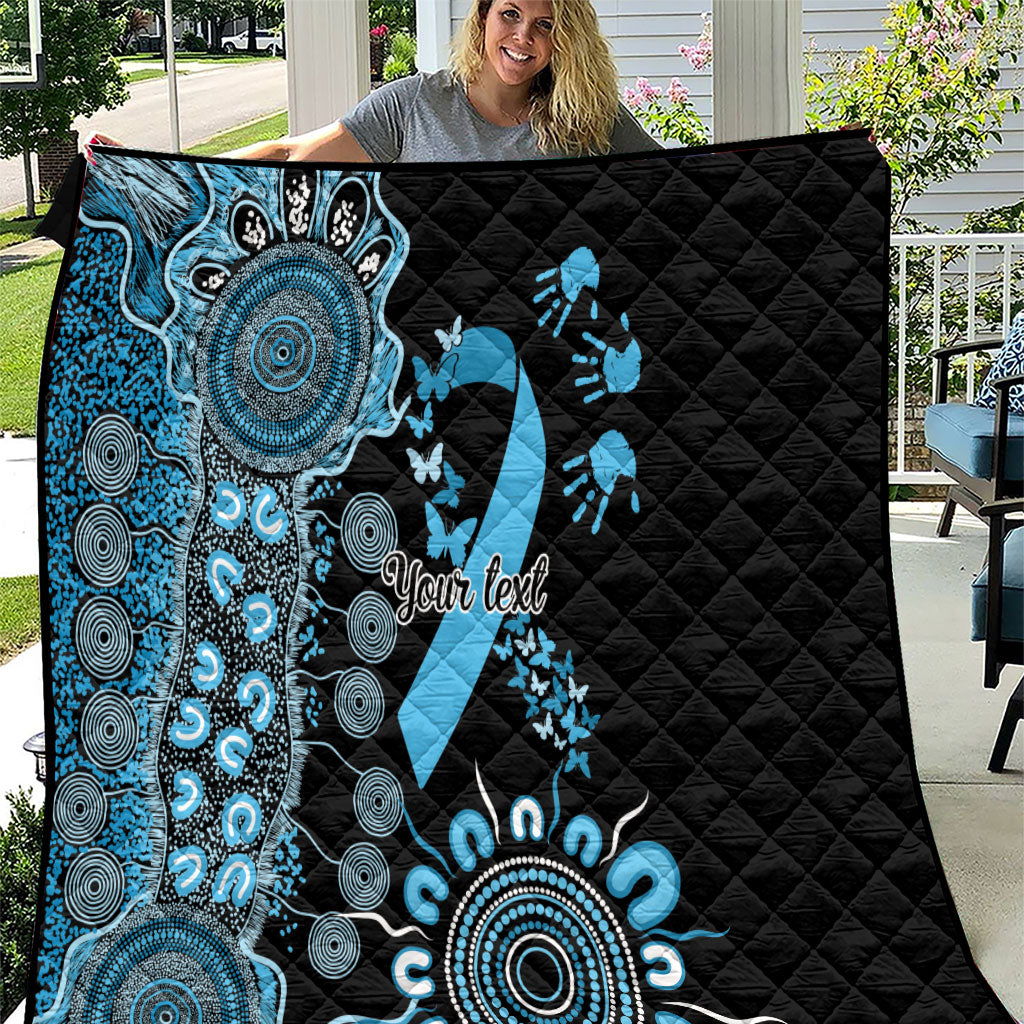 Australia Prostate Cancer Support Personalised Quilt Aboriginal Ribbon Dot Painting