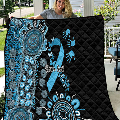 Australia Prostate Cancer Support Personalised Quilt Aboriginal Ribbon Dot Painting