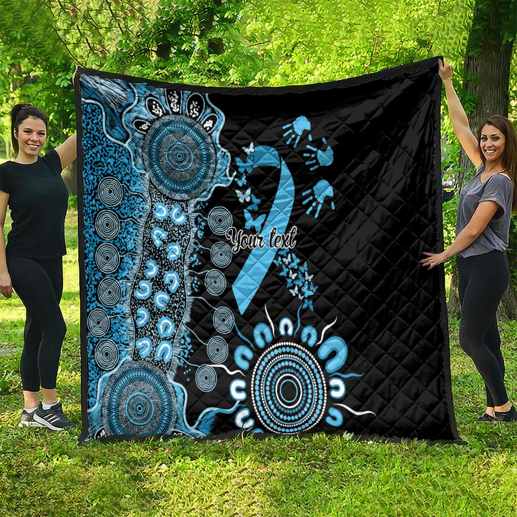 Australia Prostate Cancer Support Personalised Quilt Aboriginal Ribbon Dot Painting
