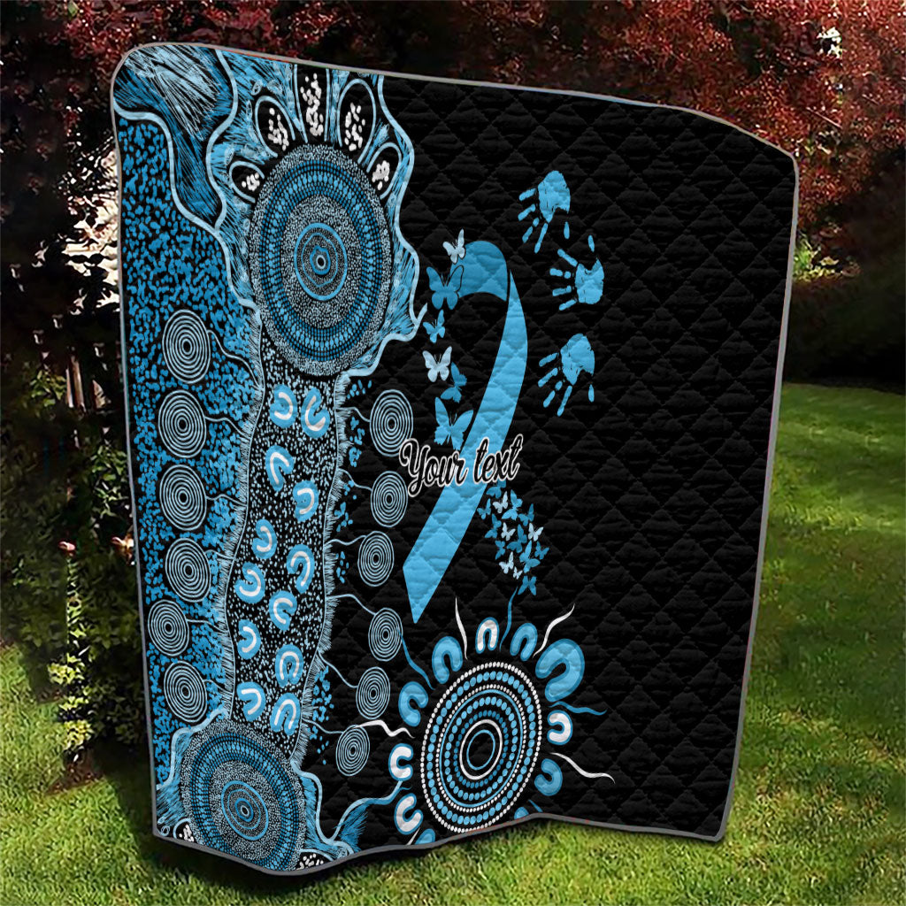 Australia Prostate Cancer Support Personalised Quilt Aboriginal Ribbon Dot Painting