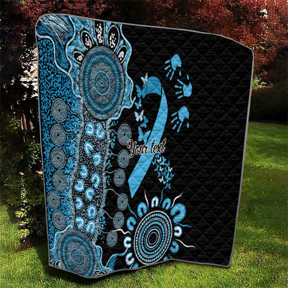 Australia Prostate Cancer Support Personalised Quilt Aboriginal Ribbon Dot Painting