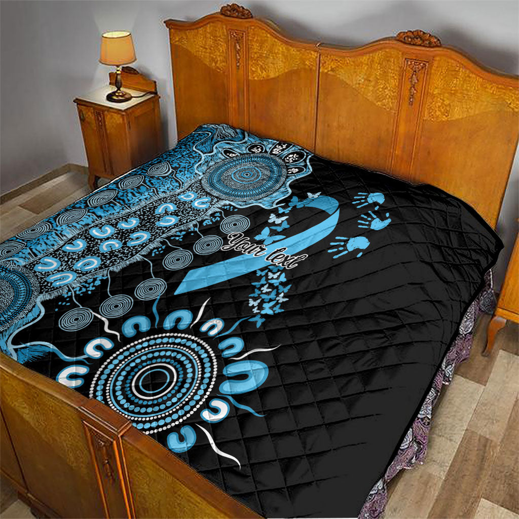 Australia Prostate Cancer Support Personalised Quilt Aboriginal Ribbon Dot Painting