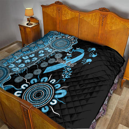 Australia Prostate Cancer Support Personalised Quilt Aboriginal Ribbon Dot Painting