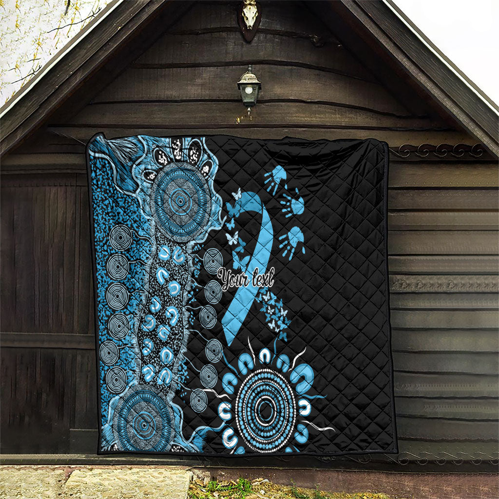 Australia Prostate Cancer Support Personalised Quilt Aboriginal Ribbon Dot Painting