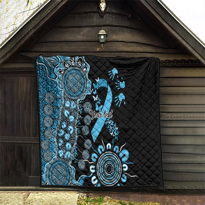 Australia Prostate Cancer Support Personalised Quilt Aboriginal Ribbon Dot Painting