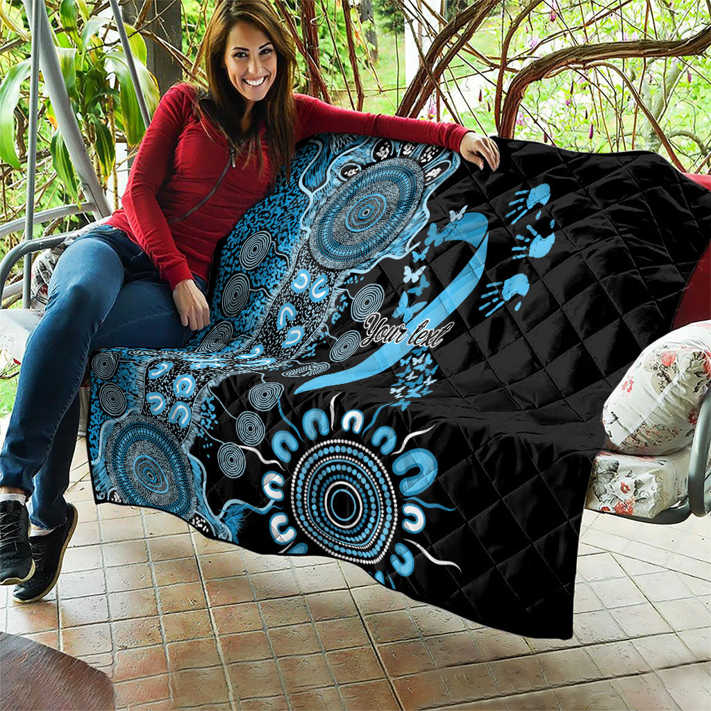 Australia Prostate Cancer Support Personalised Quilt Aboriginal Ribbon Dot Painting