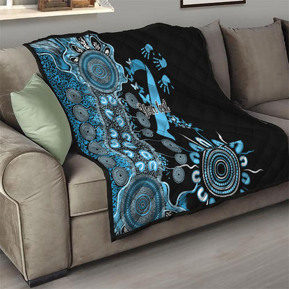 Australia Prostate Cancer Support Personalised Quilt Aboriginal Ribbon Dot Painting