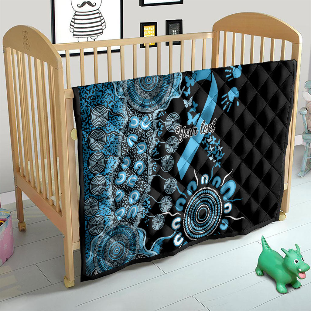 Australia Prostate Cancer Support Personalised Quilt Aboriginal Ribbon Dot Painting