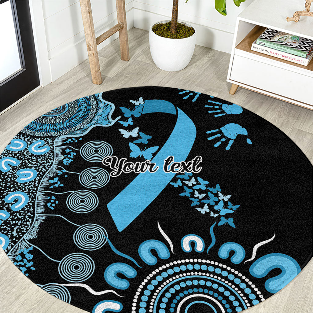 Australia Prostate Cancer Support Personalised Round Carpet Aboriginal Ribbon Dot Painting