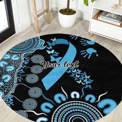 Australia Prostate Cancer Support Personalised Round Carpet Aboriginal Ribbon Dot Painting