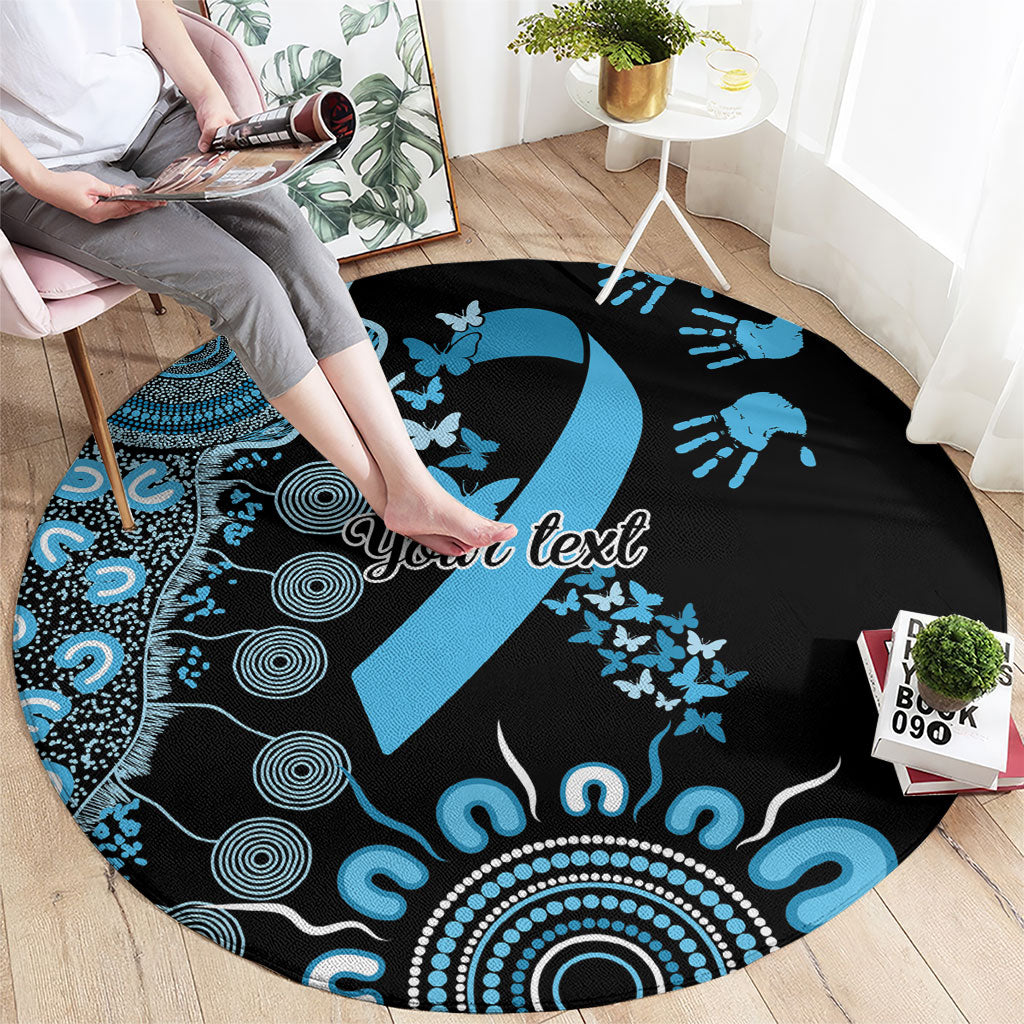 Australia Prostate Cancer Support Personalised Round Carpet Aboriginal Ribbon Dot Painting