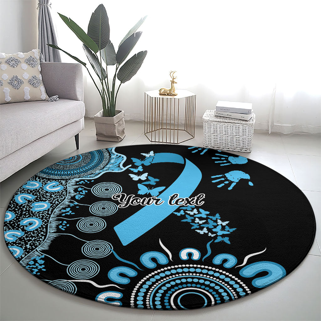 Australia Prostate Cancer Support Personalised Round Carpet Aboriginal Ribbon Dot Painting