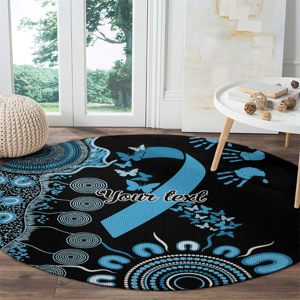 Australia Prostate Cancer Support Personalised Round Carpet Aboriginal Ribbon Dot Painting