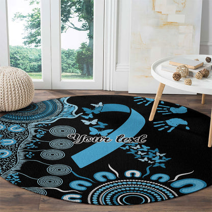Australia Prostate Cancer Support Personalised Round Carpet Aboriginal Ribbon Dot Painting