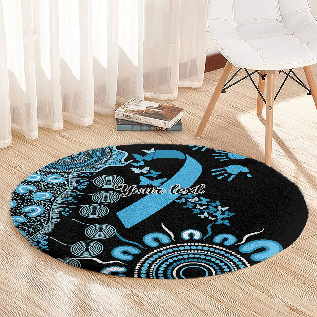 Australia Prostate Cancer Support Personalised Round Carpet Aboriginal Ribbon Dot Painting