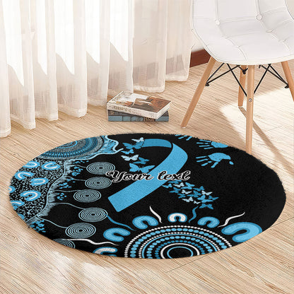 Australia Prostate Cancer Support Personalised Round Carpet Aboriginal Ribbon Dot Painting