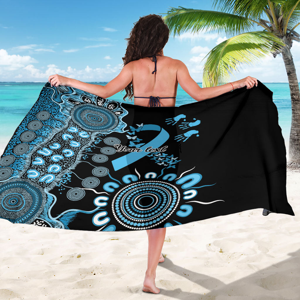 Australia Prostate Cancer Support Personalised Sarong Aboriginal Ribbon Dot Painting