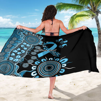 Australia Prostate Cancer Support Personalised Sarong Aboriginal Ribbon Dot Painting