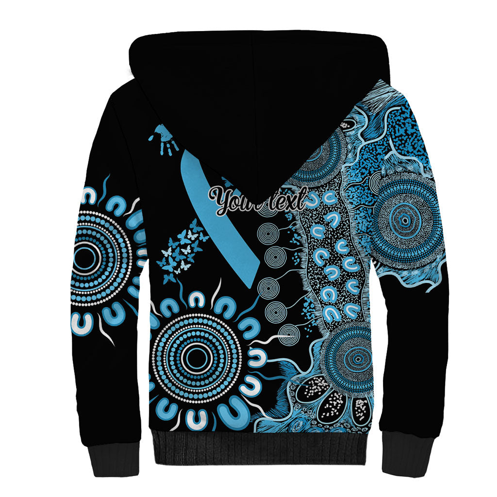Australia Prostate Cancer Support Personalised Sherpa Hoodie Aboriginal Ribbon Dot Painting