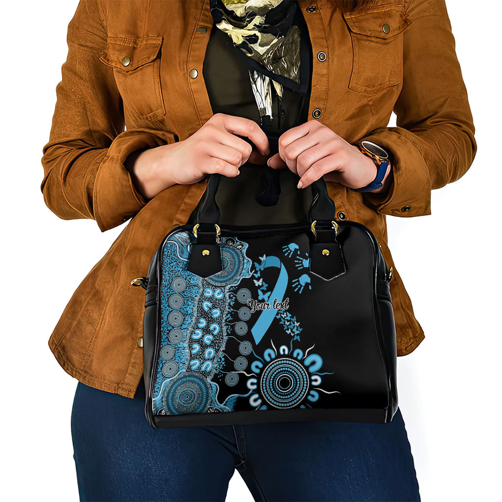 Australia Prostate Cancer Support Personalised Shoulder Handbag Aboriginal Ribbon Dot Painting