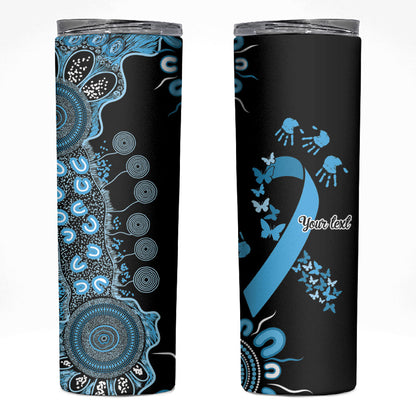 Australia Prostate Cancer Support Personalised Skinny Tumbler Aboriginal Ribbon Dot Painting
