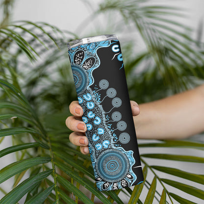 Australia Prostate Cancer Support Personalised Skinny Tumbler Aboriginal Ribbon Dot Painting