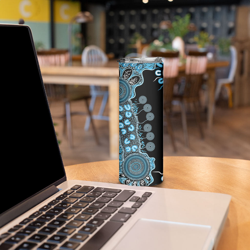 Australia Prostate Cancer Support Personalised Skinny Tumbler Aboriginal Ribbon Dot Painting