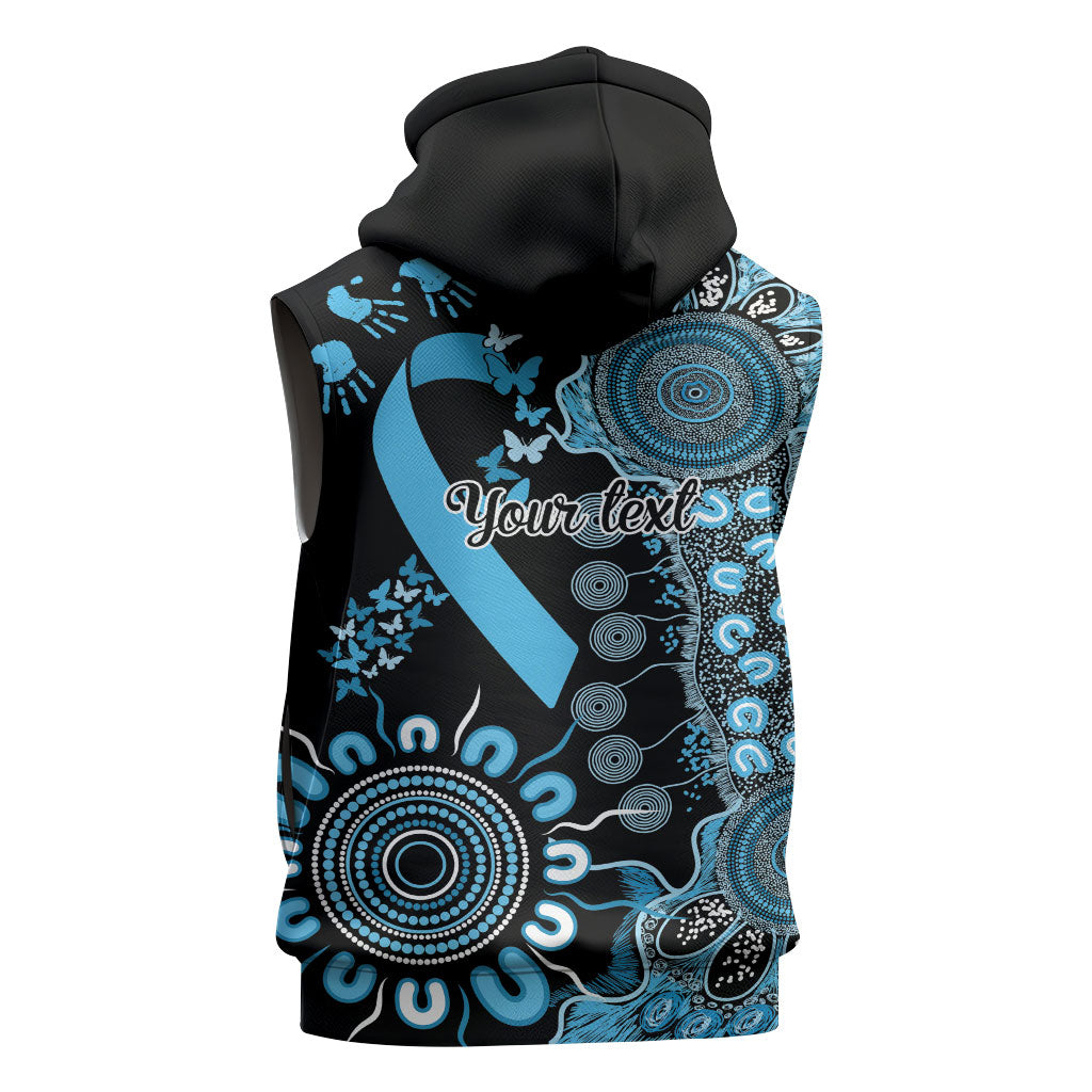 Australia Prostate Cancer Support Personalised Sleeveless Zip Hoodie Aboriginal Ribbon Dot Painting