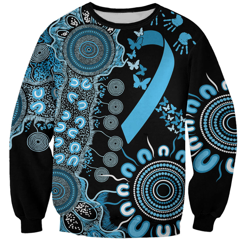 Australia Prostate Cancer Support Personalised Sweatshirt Aboriginal Ribbon Dot Painting